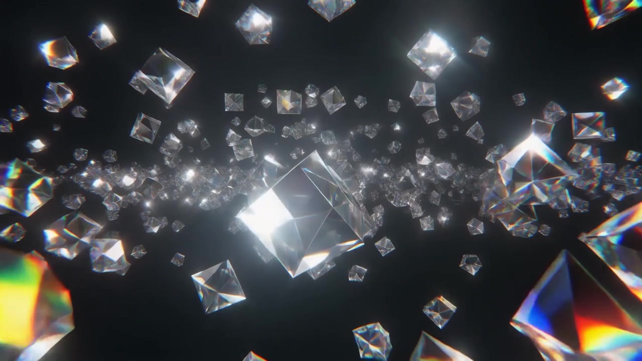 Animazione Astratta di Cubi di Cristallo Trasparenti Fluttuanti