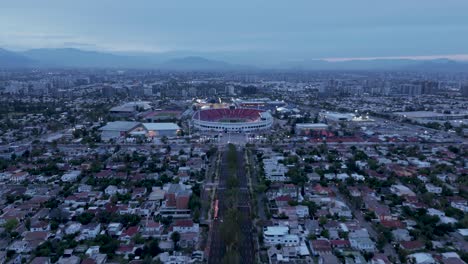 santiago de chile national stadium at winter morning