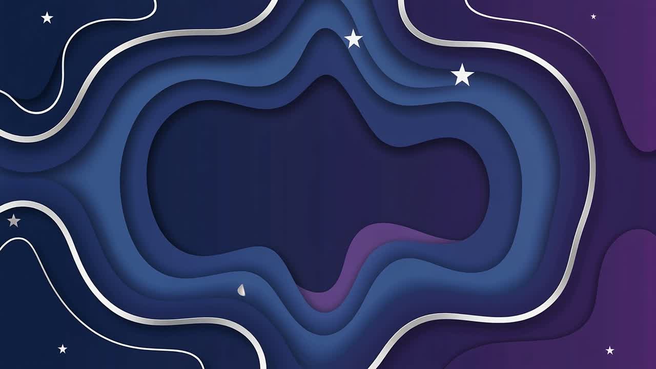 Abstract Paper Cut Background with Stars and Blue Purple Gradient