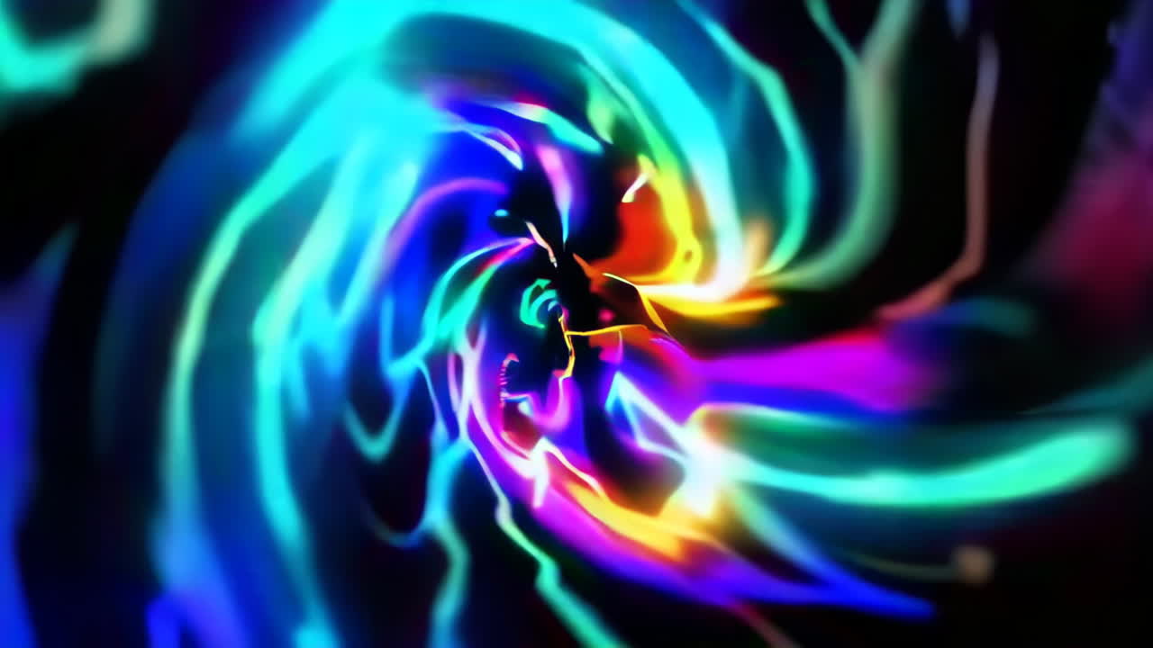 Vibrant Abstract Glitch Art with Neon Colors and Dynamic Movement