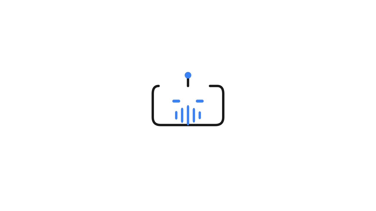 Animated Minimalist Robot Icon Drawing on White Background