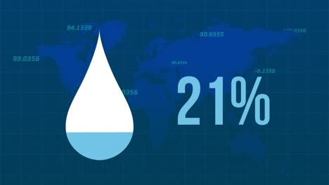 Animation-of-water-drop-with-numbers-and-0-95-percent-counting-over-graphical-map