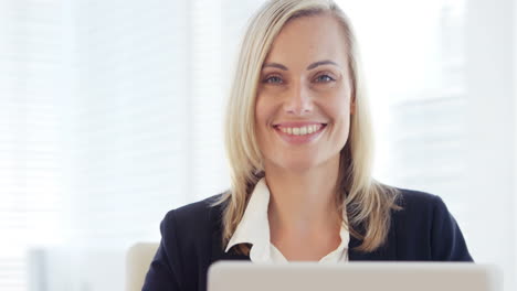 businesswoman working on laptop