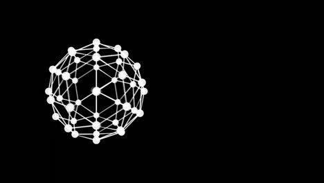 digital animation of globe of connected dots spinning against black background