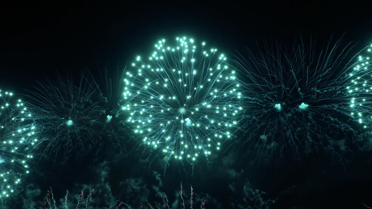 Colorful fireworks exploding in the night sky. Celebrations and events in bright colors.