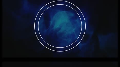 animation of circle over blue waves on dark background