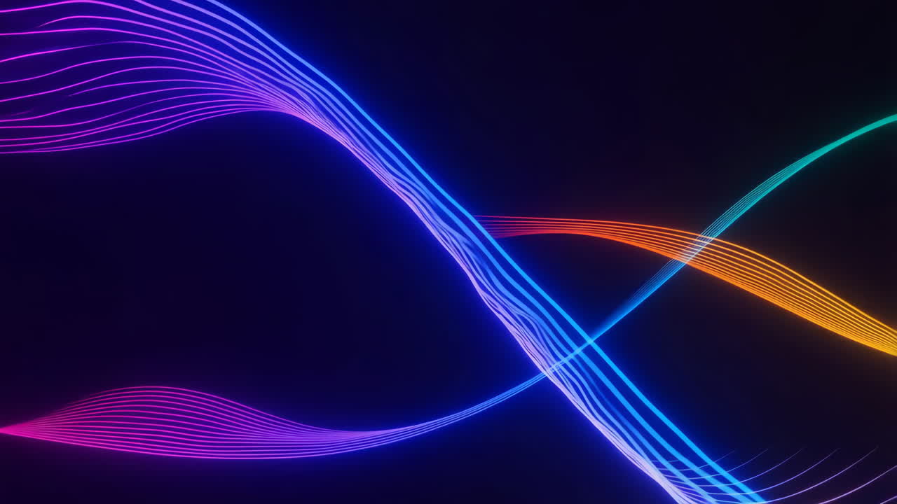 Abstract Glowing Wavy Lines Background