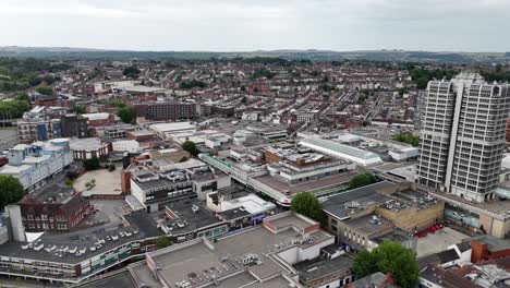 shopping streets swindon town centre wiltshire england drone,aerial