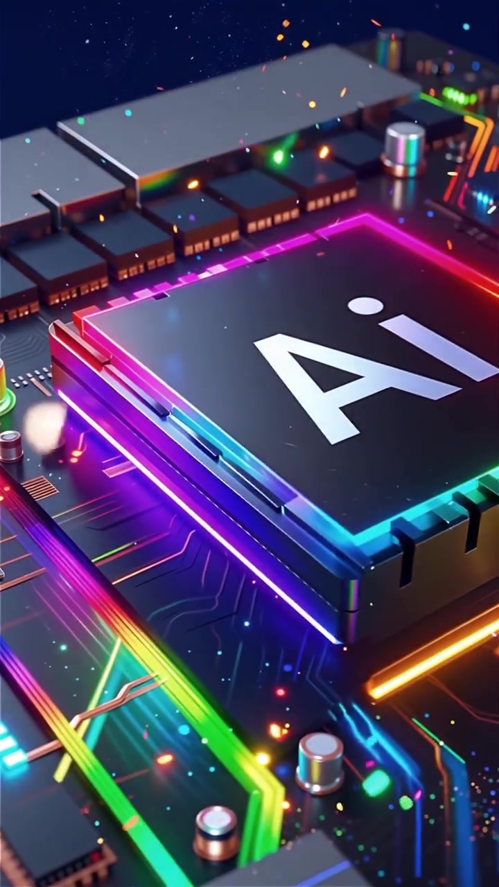 Futuristisk AI-chip bundkort teknologi baggrund