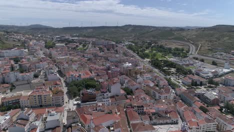 City-Buildings-of-Torres-Vedras-Aerial-View-Portugal-4k