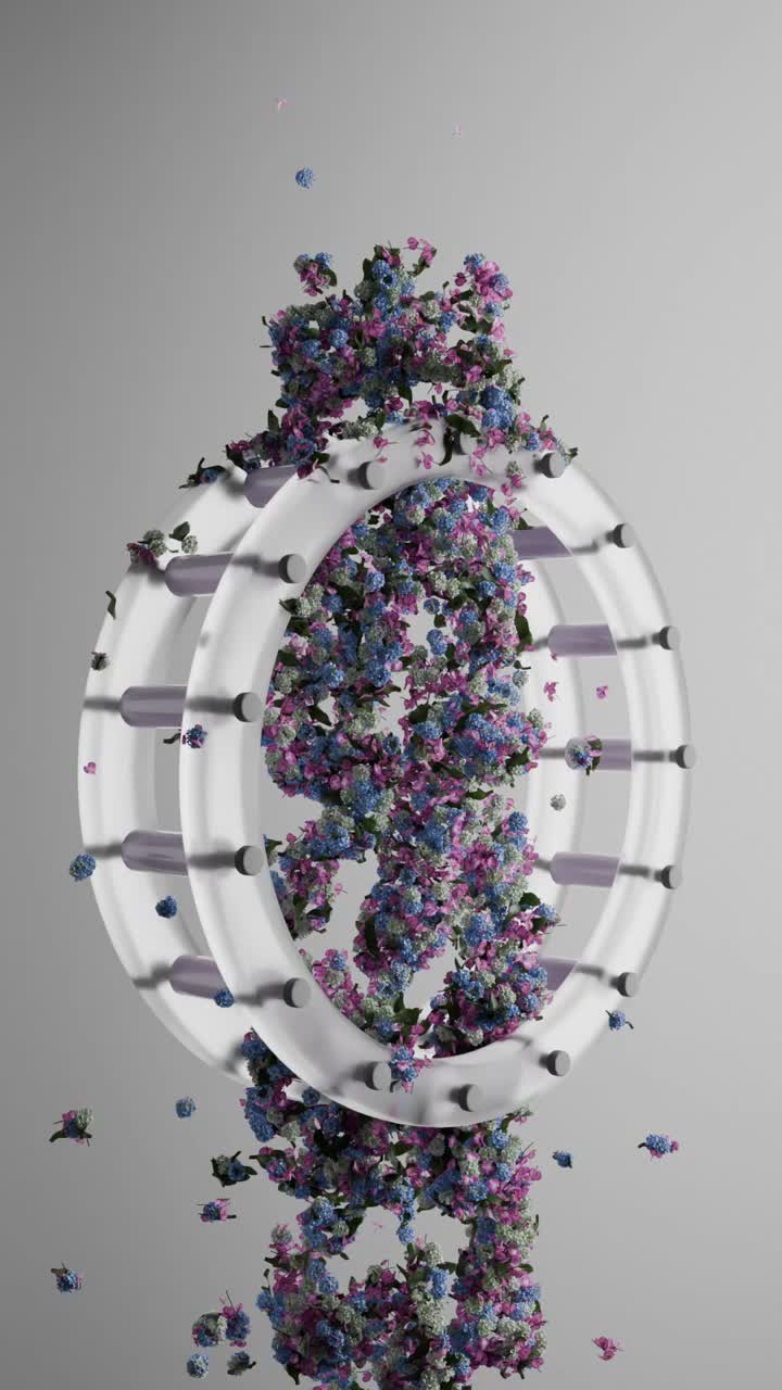 instalación floral abstracta