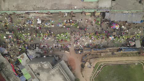 busy village market full of people in a rural area of bangladesh