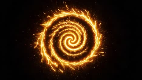 a captivating visual display of an illuminating spiral of glowing sparks and brilliant light that creates a mesmerizing effect in a dark background