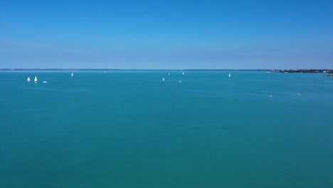 Drone-Timelapse-at-lake-Balaton,-Hungary-Recorded-with-a-DJI-Mavic-2-pro-UHD-4K-30-fps