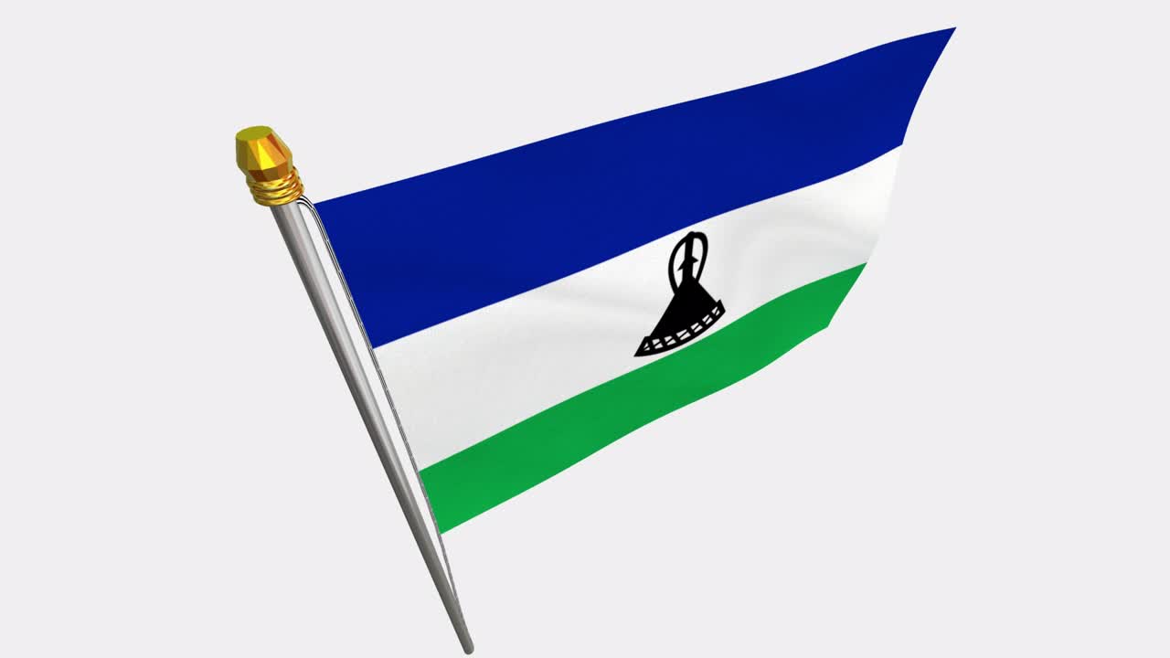 레소토 발이 바람에 날아다니는 4k 슬로모션 비디오, 알파 채널