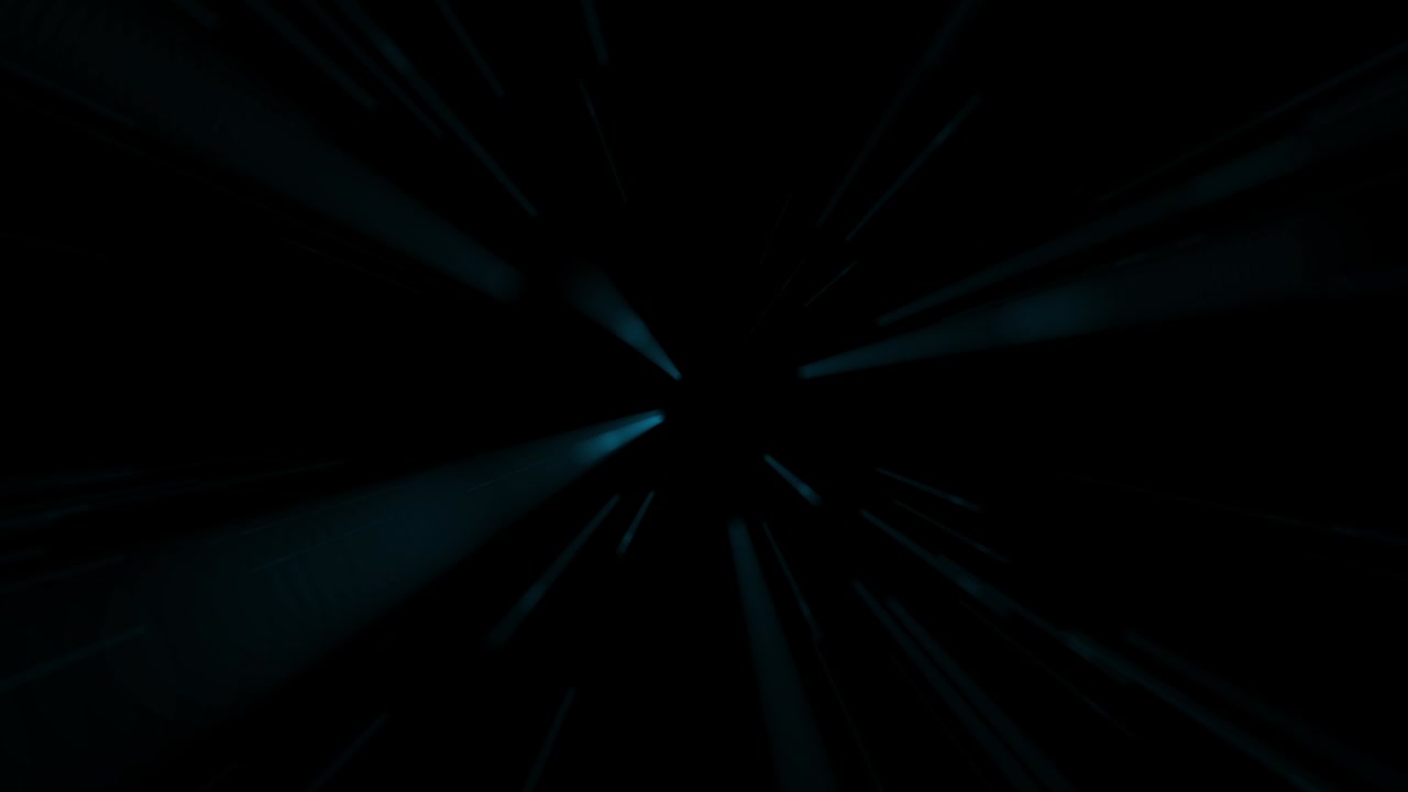 POV shot flying through dark tunnel with streaks of light. Seamless loop for concepts of speed, space travel, hyperspace, or futuristic data transfer. Abstract motion background