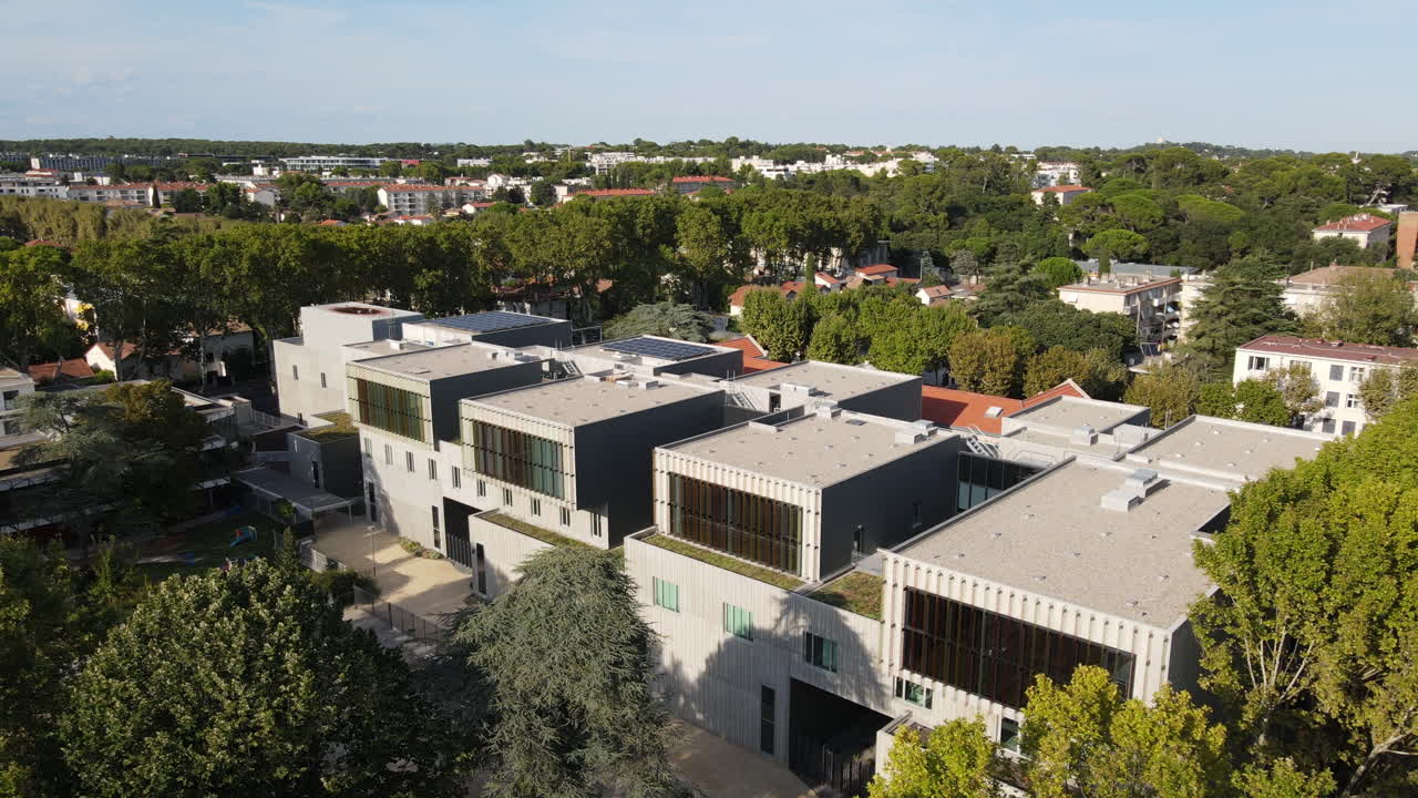 vista aérea del barrio de montpellier boutonnet y el conservatorio de arte de francia