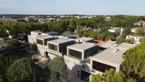 aerial view of montpellier boutonnet neighborhood art conservatory france