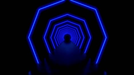túnel de neón o camino brillante de líneas abstractas - 4k