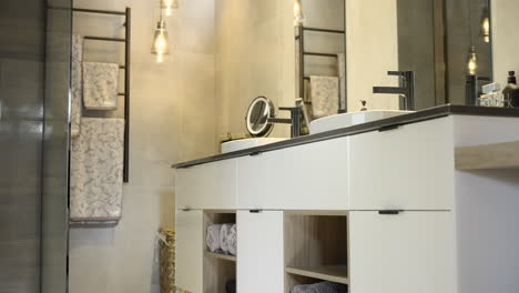 close up of luxurious bathroom vanity