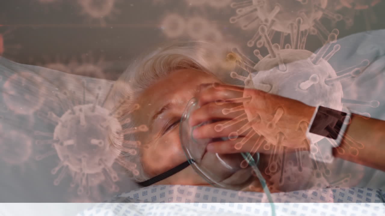 células de covid-19 que se mueven contra el paciente en el hospital