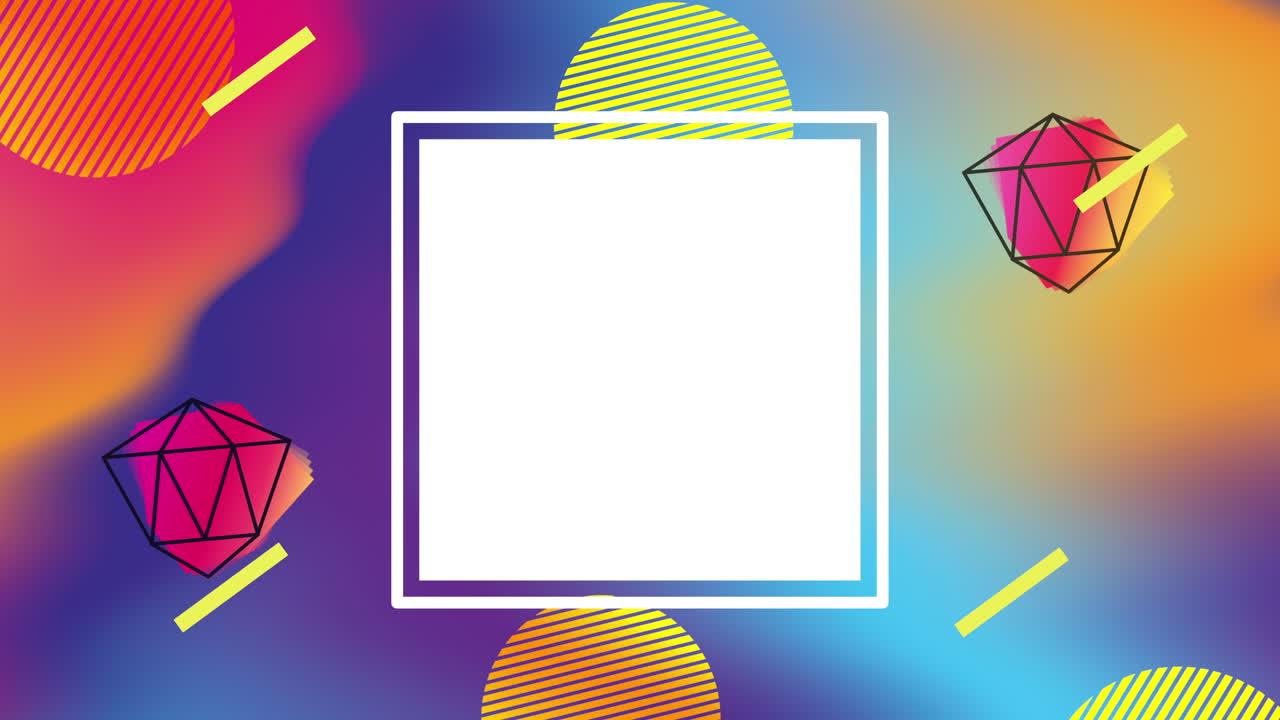 colori e figure geometriche animazione con cornice quadrata