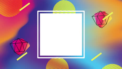 colores y figuras geométricas animación con marco cuadrado