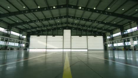 empty industrial hangar