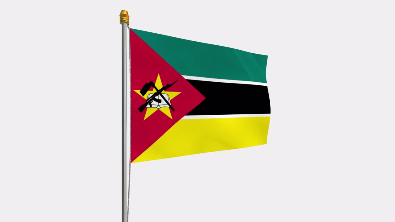 모잠비크 발이 바람에 날아다니는 루프 비디오, 4k의 느린 동작 비디오, 알파 채널