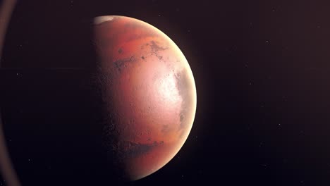 marte en el cielo estrellado del sistema solar