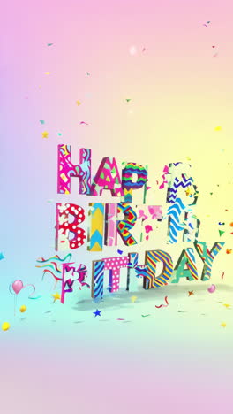happy birthday colorful 3d typography design