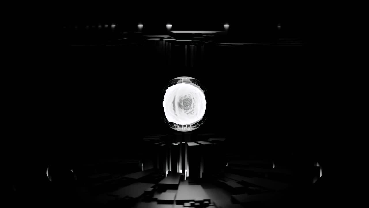 Futuristisk Portal Gennem en Mørk Tunnel