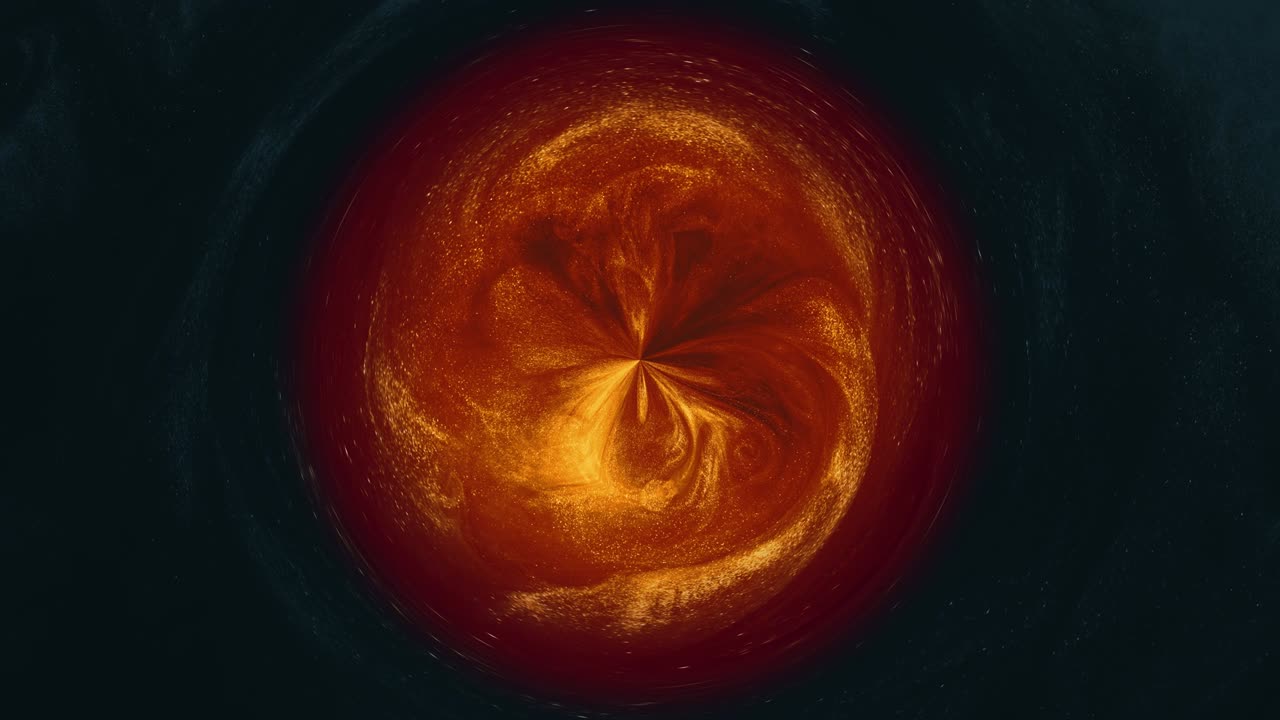 반이는 회전 오버레이 오렌지 황금 액체 원