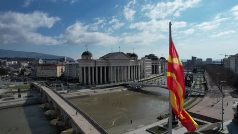 national flag by the macedonian river