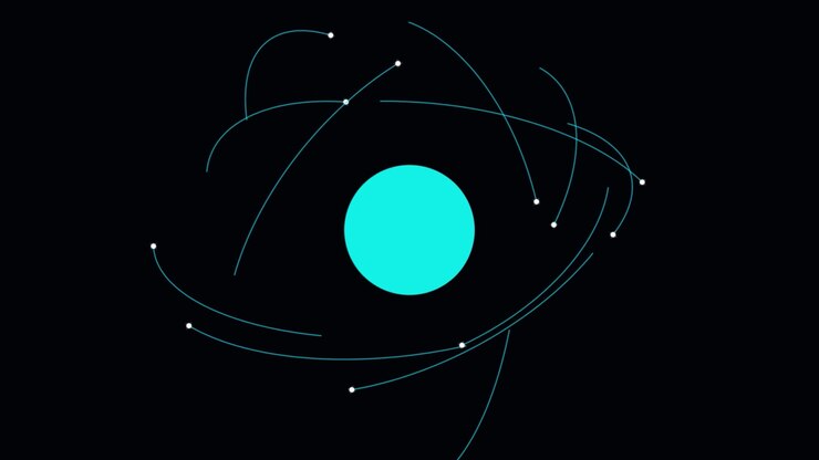 Abstract Animation of Orbiting Particles Around a Central Sphere
