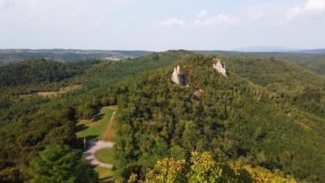 Hungary,-Sirok-spectacular-view-from-the-castle-with-the-Matra-mountains-in-the-background