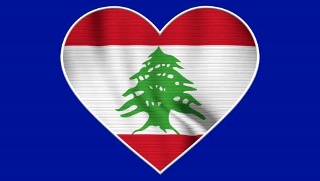 lebanon heart love flag loop - realistic 4k flag waving in the wind