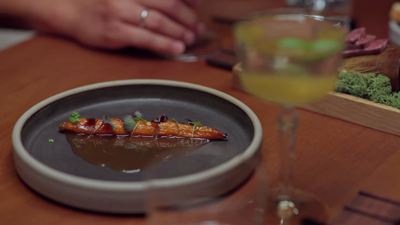 Elegant Carrot Dish with Cocktail