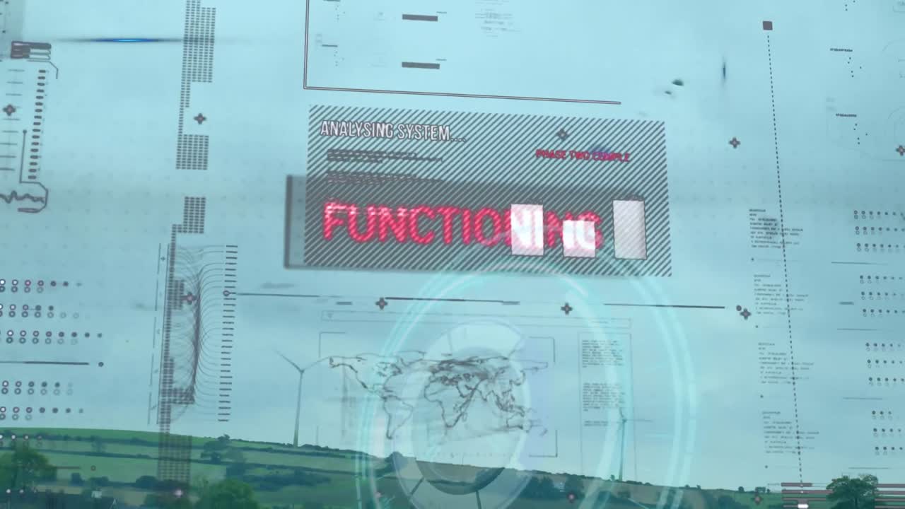 풍력 터빈을 통해 통계 및 데이터 처리의 애니메이션