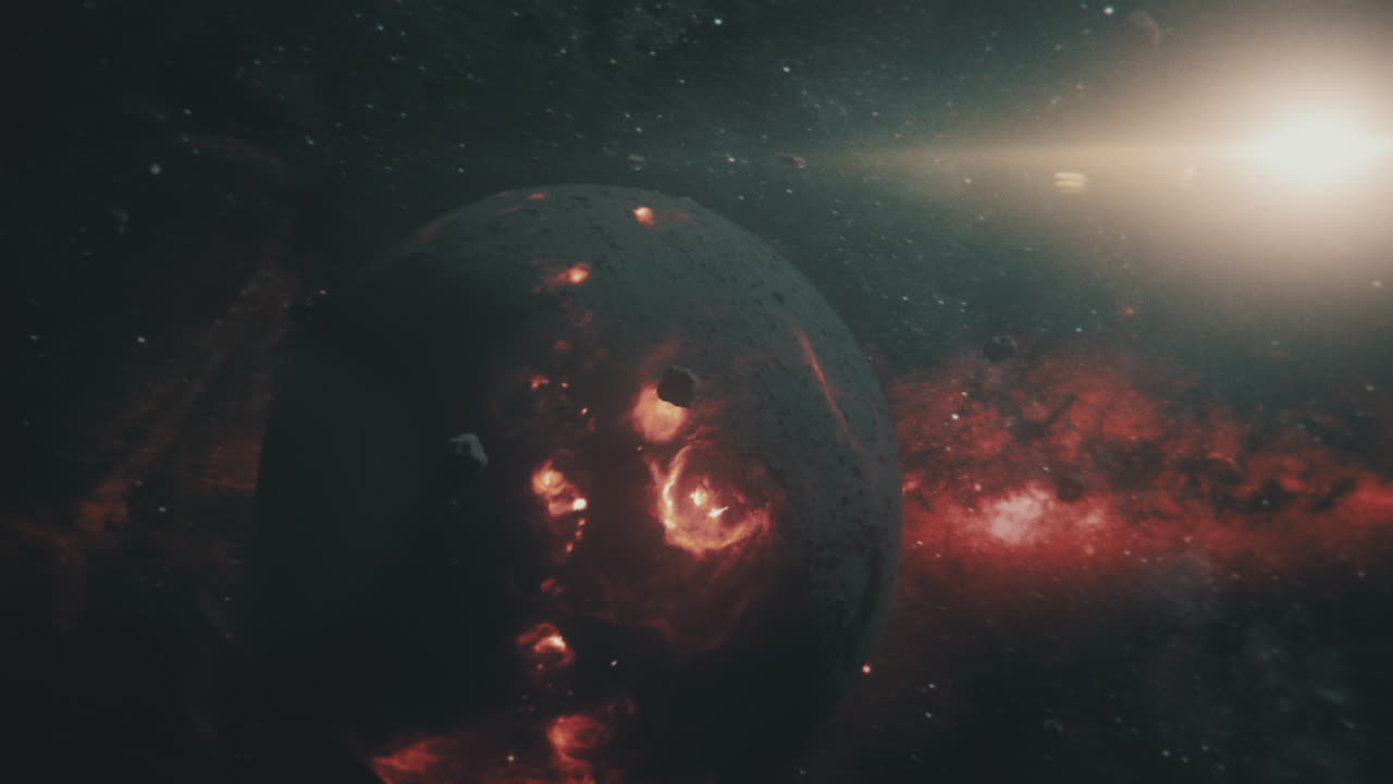 Meteors are striking a planet following an explosion in the universe