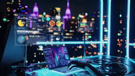 nutrition analysis dashboard at night
