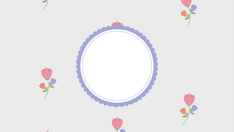 flowers round frame template floral decoration