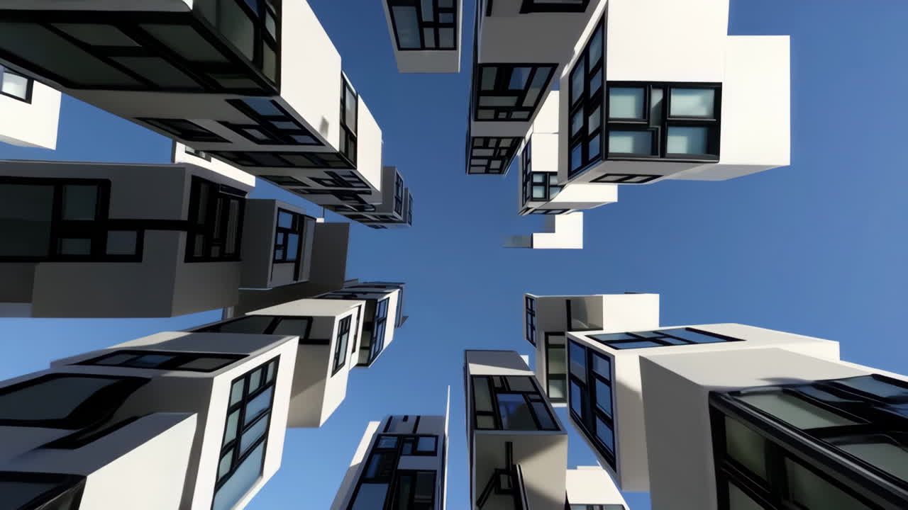 Modern Abstract Architecture Against Blue Sky