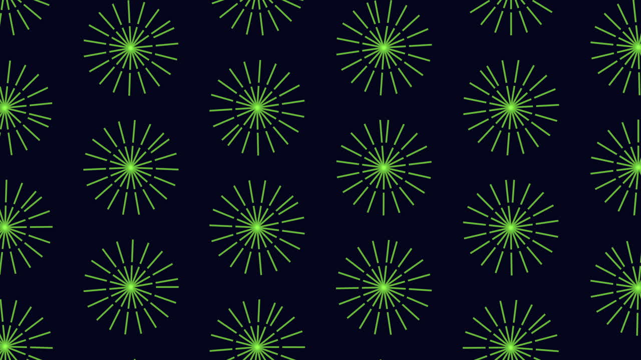 빛나는 보라색과 파란색 선은 검은색 배경에 매혹적인 원형 패턴을 만니다.