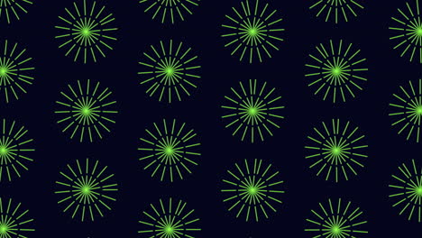 Radiating purple and blue lines create a mesmerizing circular pattern on a black background