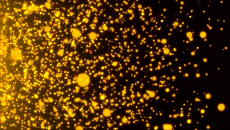 many abstract small gold particles in space, computer generated abstract background