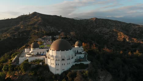 aerial views of the griffith observatory in los angeles, california