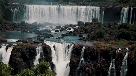 breathtaking view of waterfall complex of iguazu falls in argentina - brazil border, south america