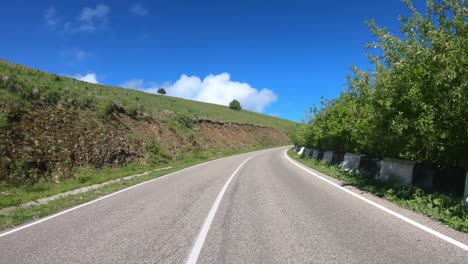 driving a car on a serpentine road