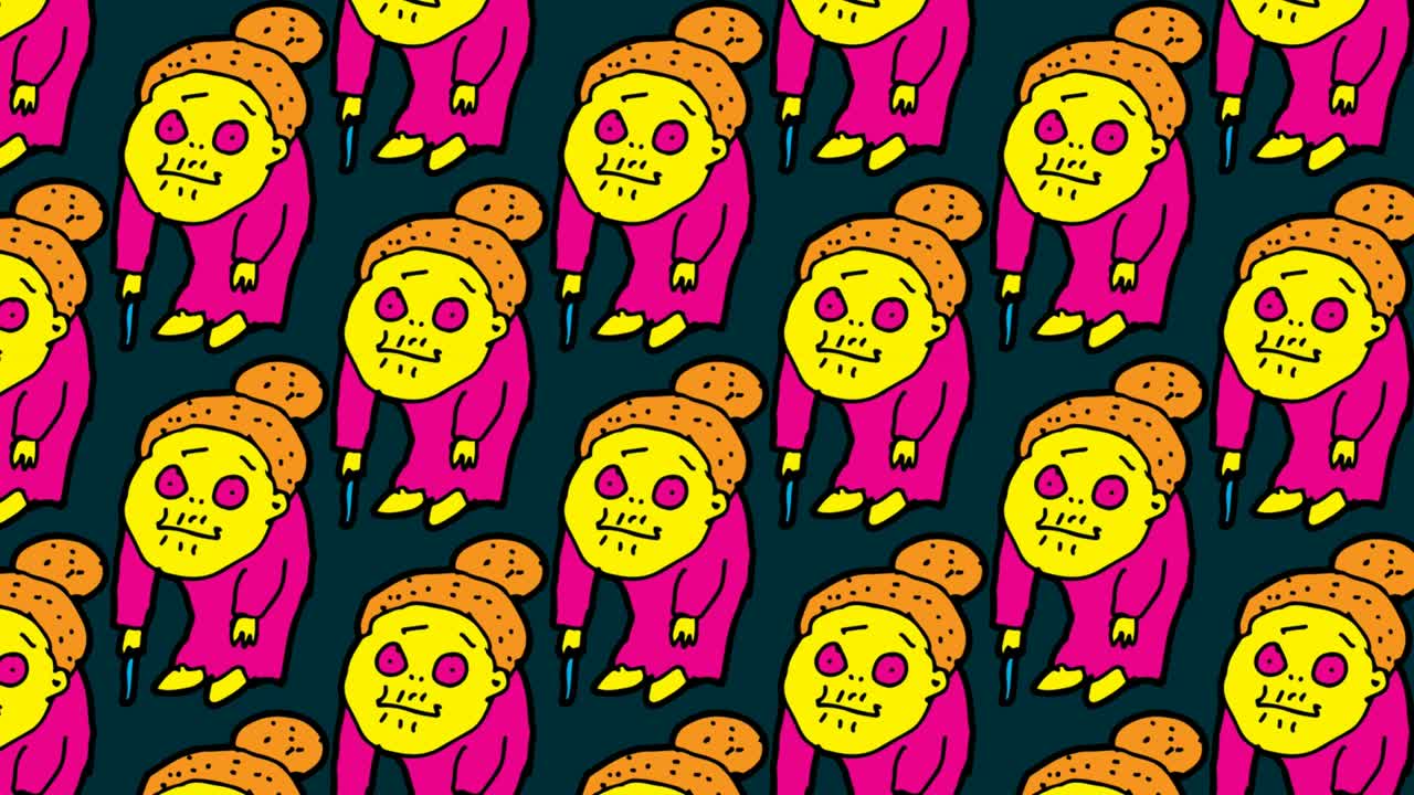 kids drawing pop art seamless background with theme of old granny